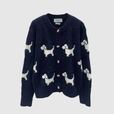 톰브라운 로고 니트 코트