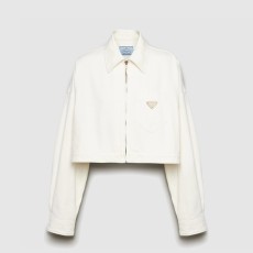프라다 크롭 오가닉 데님 재킷