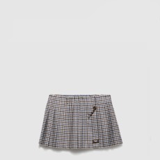 프라다 체크 울 미니스커트