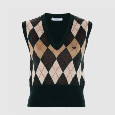 프라다 아가일 조끼