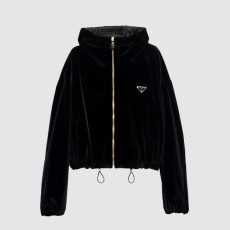 프라다 벨벳 블 재킷