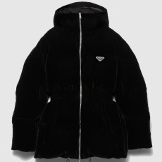 프라다 로고 쇼트 코트