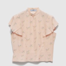 프라다 플로럴 프린트 퐁제 탑